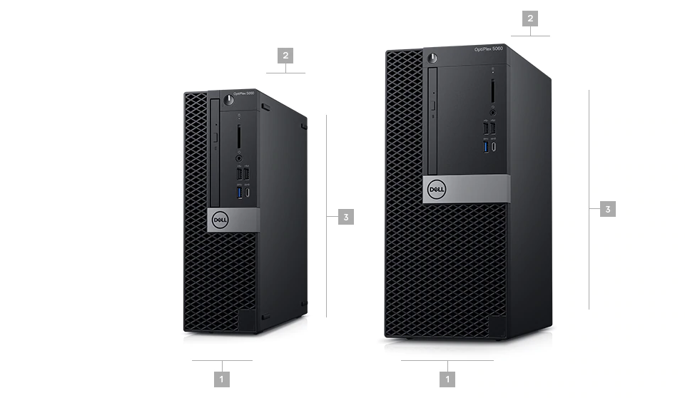 Máy tính để bàn OptiPlex 5060 - Kích thước & Trọng lượng