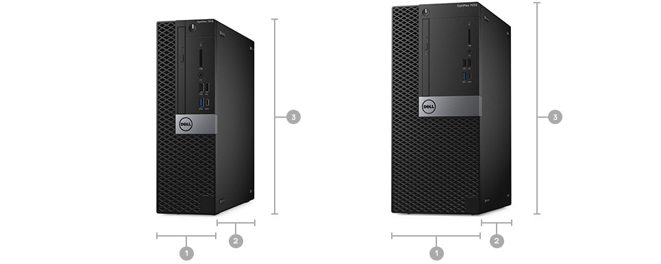 Description: Tháp OptiPlex 7050 mới & Biểu mẫu nhỏ - Kích thước & Trọng lượng