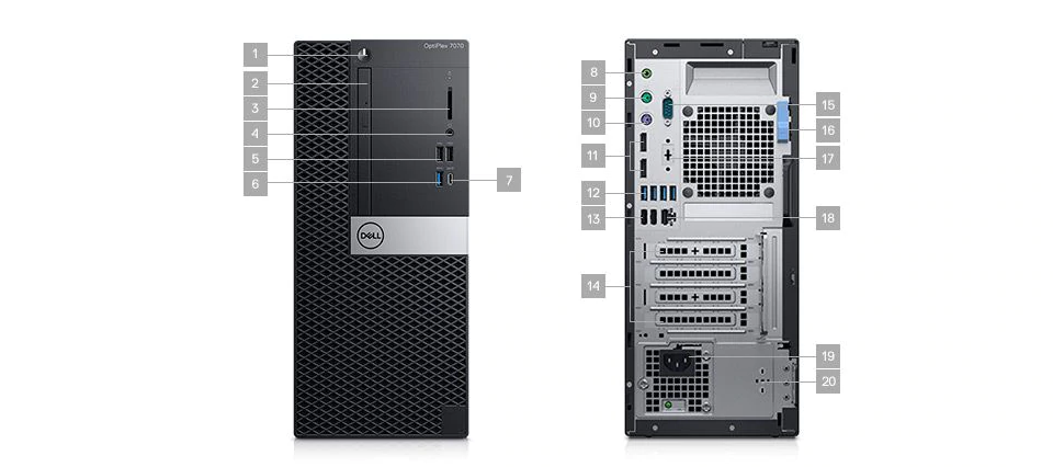 Optiplex-7070-máy tính để bàn-Cổng & Slots Slots